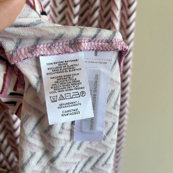 NEW LOFT ANN TAYLOR CHERVON PRINT STRAP SUMMER SHIFT DRESS MIDI SIZE XXS… - Picture 5 of 8